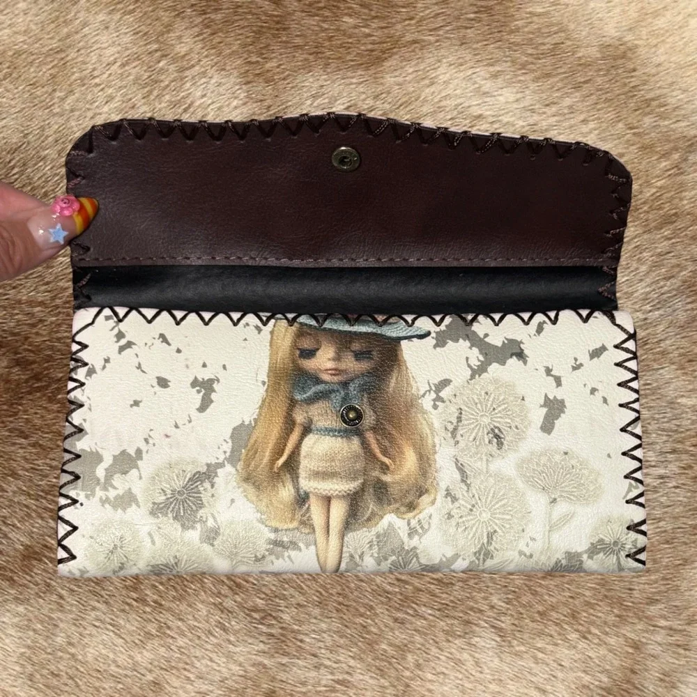 Rare Blythe Doll Art Long Wallet Clutch Kawaii Cottagecore Collectible Harajuku